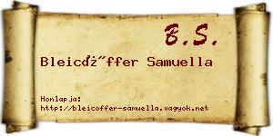 Bleicöffer Samuella névjegykártya